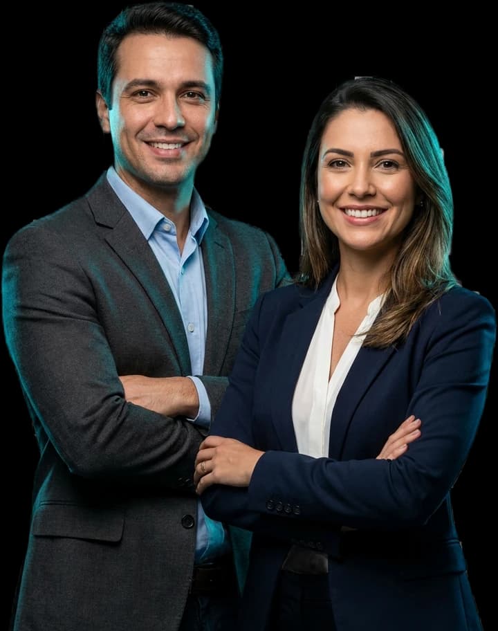 Casal de especialistas contábeis da Wetax, contabilidade digital humanizada